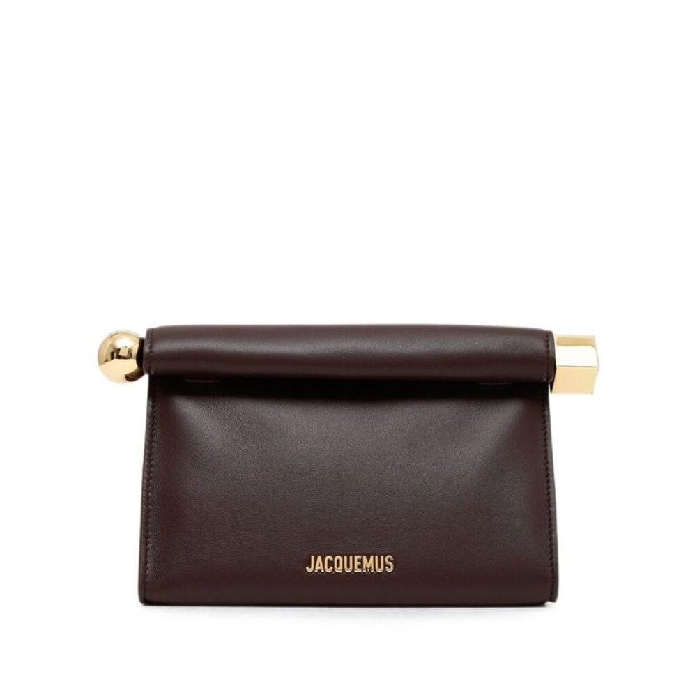 Jacquemus Women Le Sac Rond Carre Leather Clutch